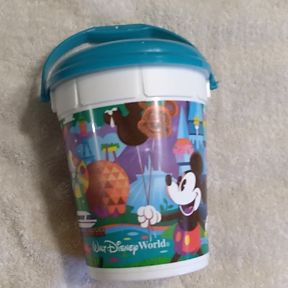 Disney Mickey Mouse Teal and White Plastic Storage Pail